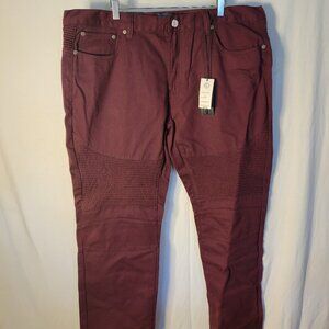 Men's Blue Stitch Jeans Size 42 x 33  Burgundy in Color.  -- ITEM  #1685